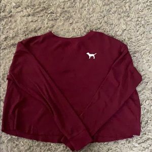 VS PINK Maroon Crop Thermal
